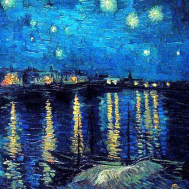 滿天星斗的羅納河