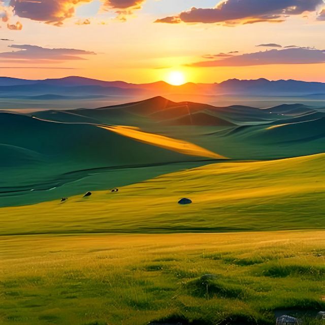 草原上升起不落的太陽